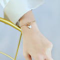 Dainty Tiny Love Heart Stainless Steel Womens Bracelet Elegant Heart Pendant Gift Wholesale Valentine Jewelry