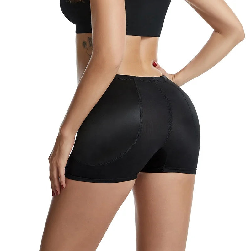 Women's Hip Enhancer Control Panties Lace Boy Shorts Shapewear Underwear with Sponge Padding Butt Lifter Body Shaper