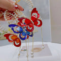 Rhinestone Butterfly Flower Ponytail Barrette for Women Crown Hairpin on the Back of the Head Crystal Rhinestone Hair Claw