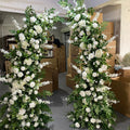 A-FAR026 Wedding Arch Flowers Artificial Horn Flower Arch Arrangement Silk Flower Arch Backdrop for Wedding Event Decoration