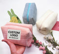 Custom Logo Winter Soft Plush Makeup Bag Women Cartoon Embroidery Logo Bag for Women Christmas for Gift