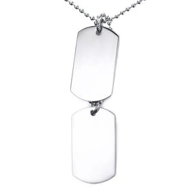 Stainless Steel Mirror Polished Laser Engravable Blank LOGO ID NAME Dogs Tags Pendant Jewelry Necklace for Men