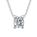 Custom Logo 925 Sterling Silver Necklace round DEF Color Moissanite with Rhodium Plating Personalized