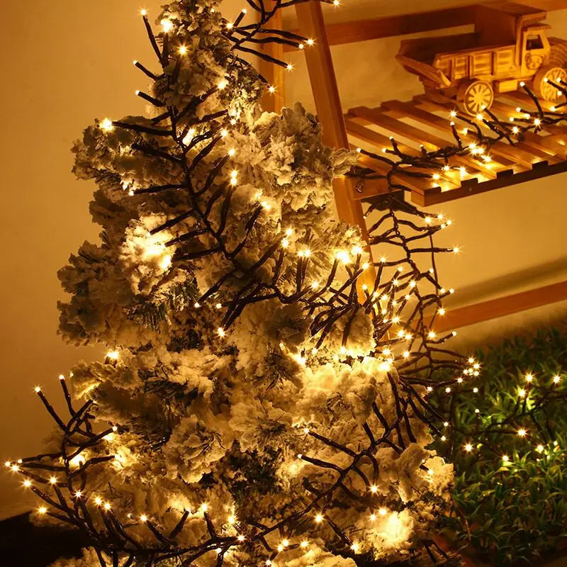 Christmas Tree Lights Cluster Lights 480 LED Warm White Indoor and Outdoor Holiday Decorative String Lightrations