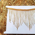 Gold/Silver Handmade Heavy Beaded Haute Couture Tassels Dangling Beads Lace Accessories