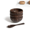 Natural Polished Thailand Vietnam Decor Coconut Shell Bowl and Spoon for Food Salad Candle Making