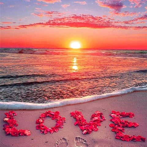 Chenistory 40X50cm Diamond Painting 5D DIY Full Round Square Mosaic Beach Sunset Cross Stitch Personalized Gift Home Decors