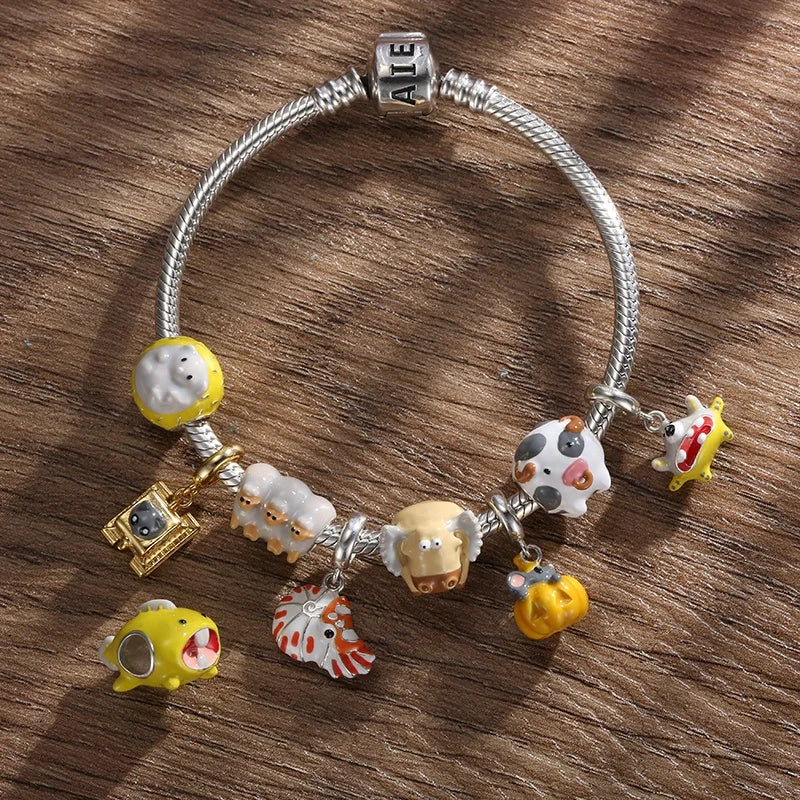 Real 925 Sterling Silver Multi-style Animals Charms Bead for Jewelry Making Fine Pendants Fit Original Charm Women Bracelets