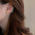 Zircon Crystal Rhinestone Ear Cuff Wrap Clip Girl Trendy Diamond Pearl Jewelry Stud Earrings Set For Women