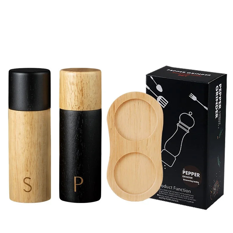 Custom Creative Salt and Pepper Grinder Set Wooden Spice Grinder Salt and Pepper Mill Shaker for Kitchen Cooking Tools MegaBDM