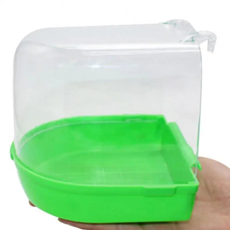 Plastic Bird Bath Box Bird Shower for Parrots Bath Hanging  Parrots Cages Mirror Bathtub for Birds Water Bath