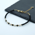 4mm Natural Black Tourmaline Faceted Beads Bracelets Crystal Pearl Gemstone Jewelry for Women Fashion Bracelets & Bangles