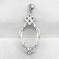 Sterling Silver 12*16mm Semi Mount Pendant Empty Frame Blank Support Setting S925 Base Holder Without Center Stone for DIY Inlay