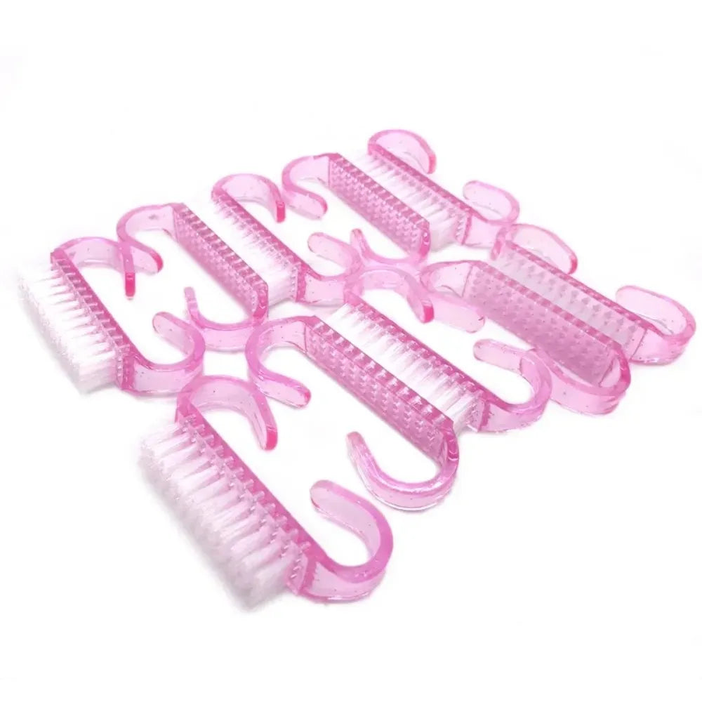 Plastic Nail Brushes Mix Color Nail Hand Scrubbing Cleaning Brush Dust Cleaner Nail Art Manicure Soft Remover Tools