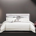 Wholesale Luxury 100% Cotton White king Size Bedsheets Beautiful Duvet Cover Embroidery Bedding Set