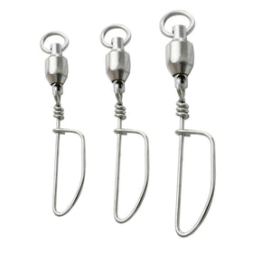 0# ~10# High Speed Bearing Rotation Fishing Swivel Stainless Steel With Snaps Fishing Connector