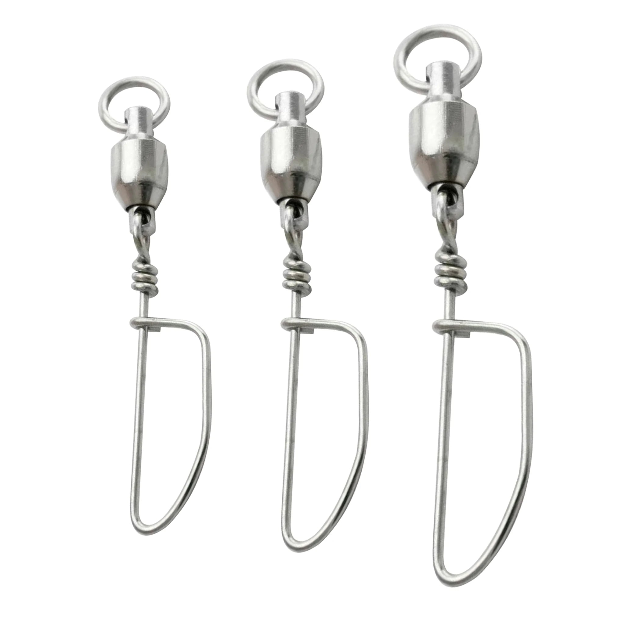 0# ~10# High Speed Bearing Rotation Fishing Swivel Stainless Steel  With Snaps Fishing Connector