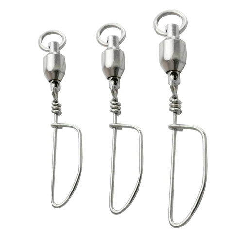0# ~10# High Speed Bearing Rotation Fishing Swivel Stainless Steel  With Snaps Fishing Connector