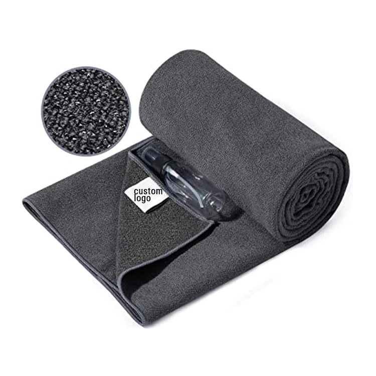 Custom Grip Non Slip Eco Woven Sports Yoga Mat Towel Microfiber Soft Bikram Pilates Sweat Absorbent Quick Dry Hot 183x61cm