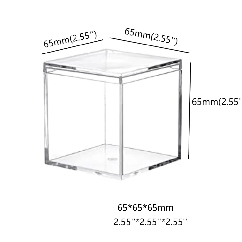 OEM Factory Rose Square for Acrylic Candy Box Custom Clear Plexiglass 65mm  2.55 Inches Plastic Candy Box