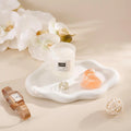 Creative Design Lazy Cloud White Ceramic Jewelry Tray Minimalist Elegant Style Scratch Resistant Home Decor