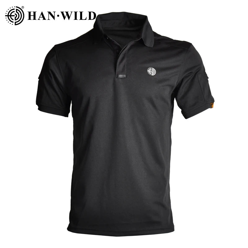 HAN WILD Factory Direct Sales Men's Tactical Polo Collar Summer Camouflage Quick Drying T-shirt
