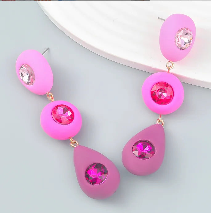 Za New Fashion Big Crystal Resin Dangle Earrings for Women Trend Luxury Desgin Acrylic Accessories Holiday Jewelry