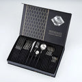 Luxury Wedding 4Pcs Knife Spoon and Fork Set Stainless Steel 304 Gold Cutlery Flatware Set