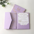 Elegant Light Purple Tri-fold Paper Hardcover Invitations DIY Clear Acrylic Luxury Handmade Wedding Invites