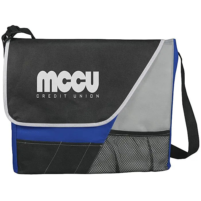 Ruthbag Custom Printed Logo 80gram Non-Woven Polypropylene Messenger Bag Long Handle Letter Zipper Closure Shopping Tote Bags