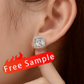 Fashion 925 Sterling Silver Stud Earrings White Gold Plated Fine Jewelry Pass Diamond Tester Mossianite Earrings Stud for Women