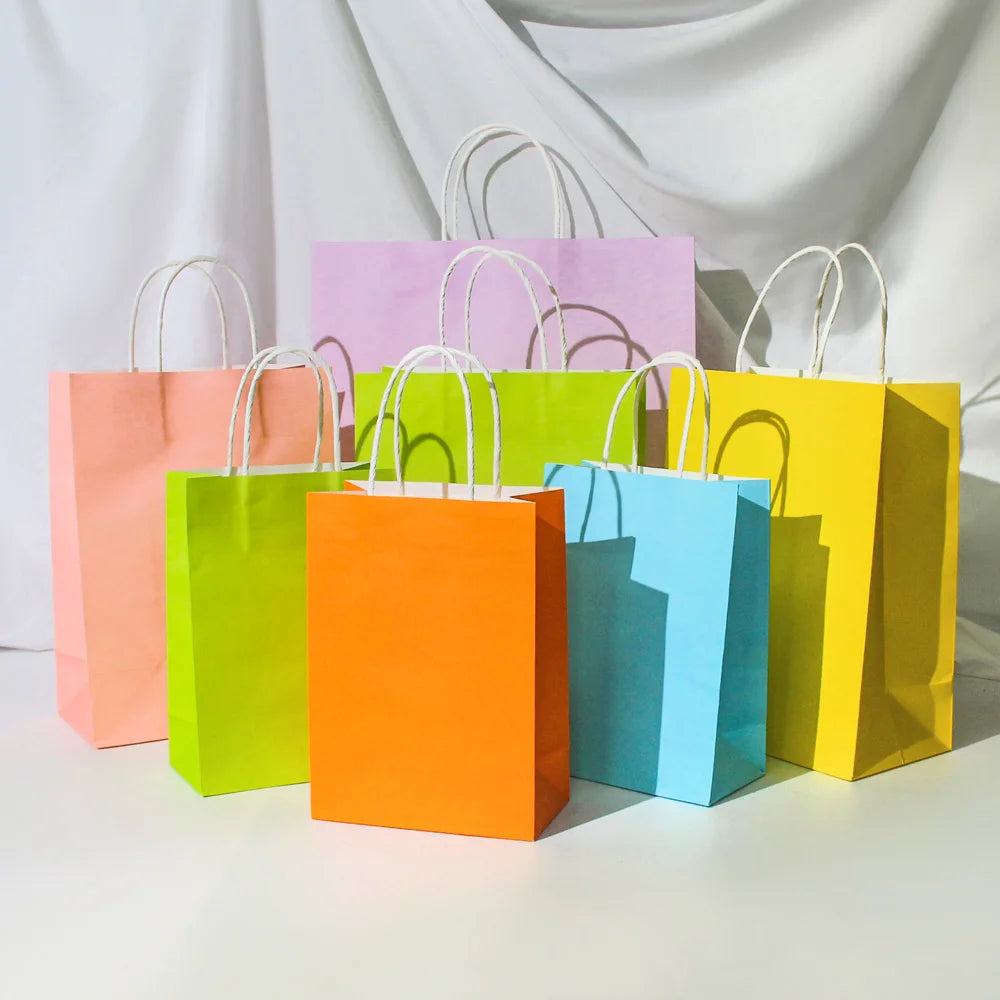 Wholesale Luxury Craft Gift Brown White Kraft Paper Bags Custom Printed Shopping Bag Your Own Logo Offset Printing Surface