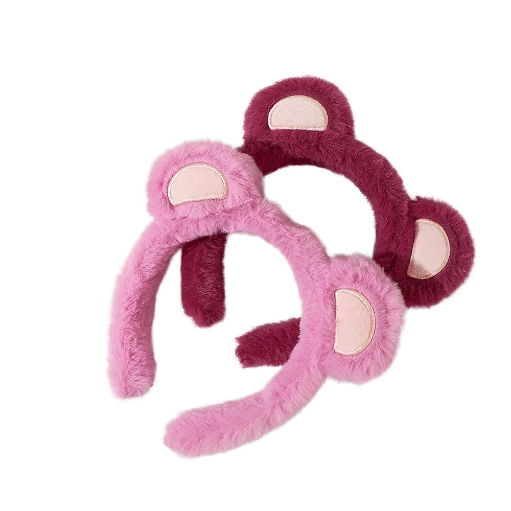 New Coming Autumn and Winter Bear Plush Hair Accessories for Women and Girls Hot Sale Washing&makeup Headband Hair Decoration