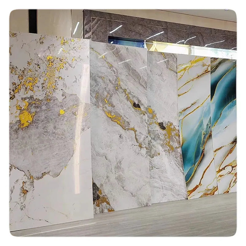 Wholesale 3mm thick Faux Marble Wall Panel High Glossy 3d PVC UV Marble Sheet for home decor