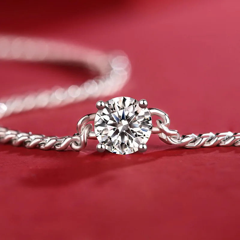 Factory Wholesale 1 Carat Vvs Moissanite Cuban Bracelet Men Women Cuban Link Chain 925 Sterling Silver Moissanite Bracelet