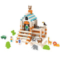 Kids Birthday Gifts DIY Fun Wooden House Furniture Mortise Tenon DIY Building Blocks Stacking Toys