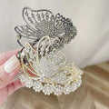 Luxury Rhinestone Butterfly Rhinestone Frog Buckle Hair Clips Metal Diamond Coiled Hairpins Twist Clip Headdress for Women