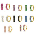 Creative Puncture Rainbow Color Zircon Cartilage Earrings 18k Gold Plated Tiny Ear Buckle Jewelry for Woman Gift