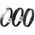 2021 New Design Simple Stainless Steel Leather Custom logo Engraved Bracelet for Couple