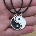 Valentine's Gifts Best Selling Hand Woven Black Gold Tai Chi Yin Yang 2Pcs/Set Gossip Couple Necklace