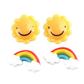 Eco-Friendly Resin Sunflower Rainbow Flat Back Cabochon DIY Mobile Phone Keychain & Slime Filler Craft Kids' Decorations
