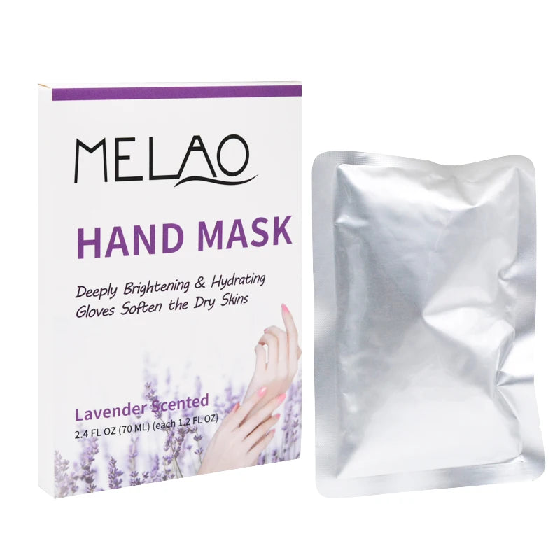 New Style Custom Private Label Natural Peeling Hand Mask Whitening Moisturizing Glove Lavender Scent Hand Mask Pack