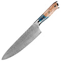 Hot Sale Stainless Steel Chef Knife Set Green Resin Handle 67-Layer Damascus Steel Gift Box Packaging 8-9.9in Length