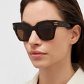 DL Square Frame Sunglasses PC Frame Acrylic Lenses Gradient Blue White UV Protection Unisex Fashion