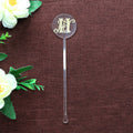 Custom Clear Acrylic Cocktail Drink Stir Stick with Gold Foil Logo for Decoration Coffee Wedding Drink Stirrers