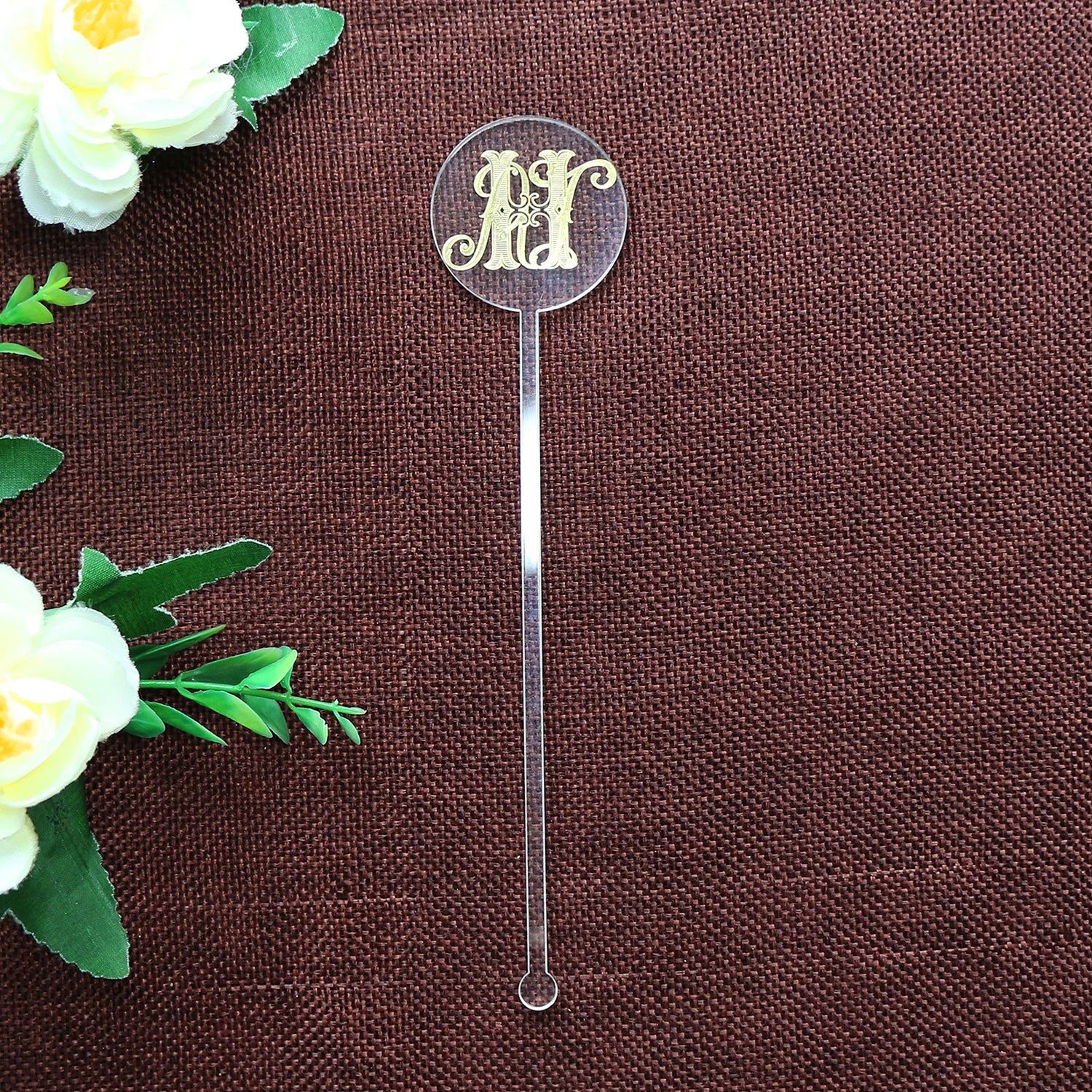 Custom Clear Acrylic Cocktail Drink Stir Stick with Gold Foil Logo for Decoration Coffee Wedding Drink Stirrers