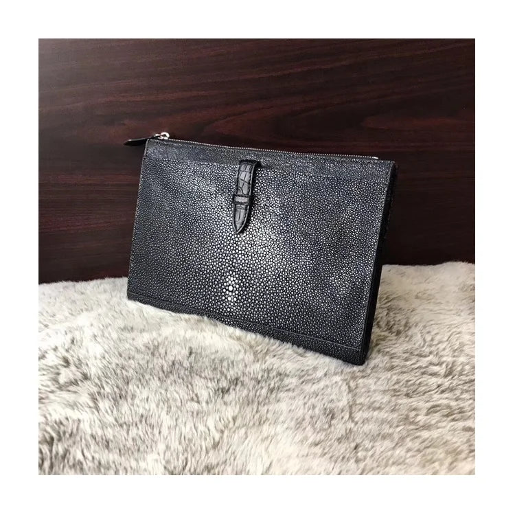 Custom Design Luxury Quality Exotic Genuine stingray Skin Leather Evening Clutch Bag