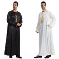 2024 Hot Selling Islamic Thobe Embroidered Tassels Factory Directly Moroccan Thobe Solid Color Daily Thobe Men Muslim