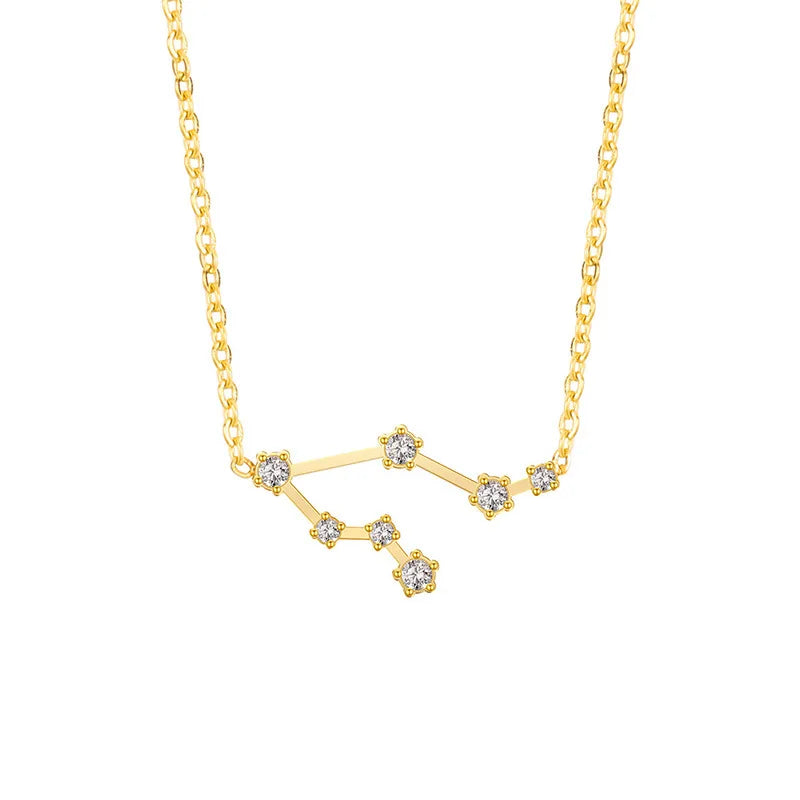 Qiuhan Diamond Pendant Personality Simple Mother's Day Gift 12 Signs Necklace