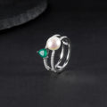 C5792 Abiding Jewelry Brand New 8mm White Fresh Water Pearl Wedding Jewelry Ring for Women Sterling Silver 925 Ring